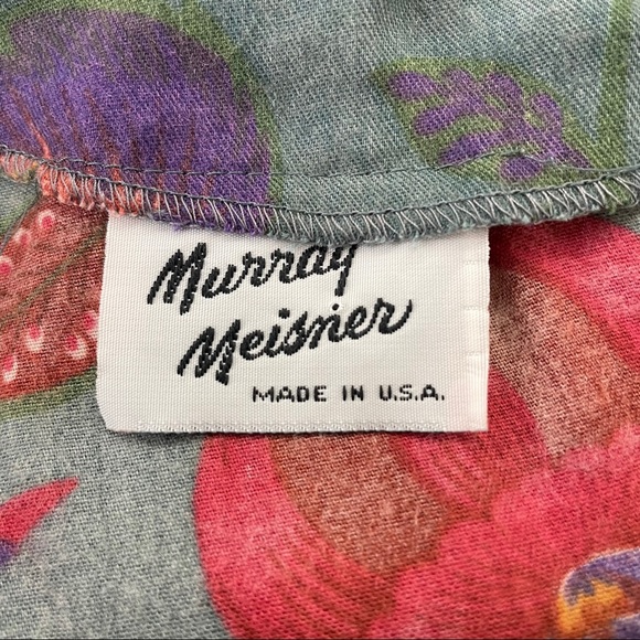 VTG Murray Meisner Midi Floral & Bird Print Dress - Picture 8 of 9